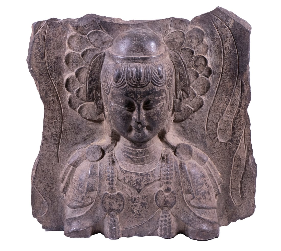 EARLY CHINESE LARGE STONE STATUE FRAGMENT (1 of 5)