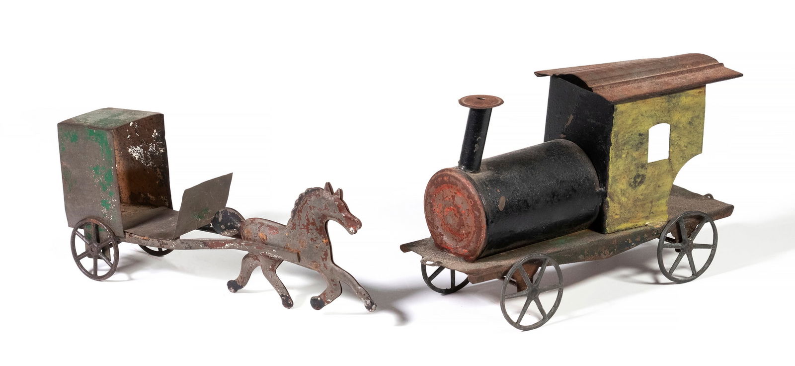 (2) EARLY PAINTED TIN TOYS (1 of 6)