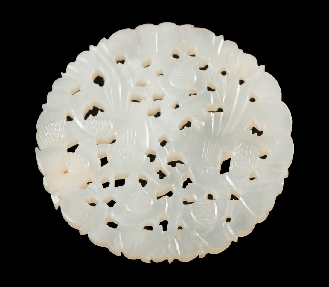 CHINESE CARVED HARDSTONE MEDALLION (1 of 2)