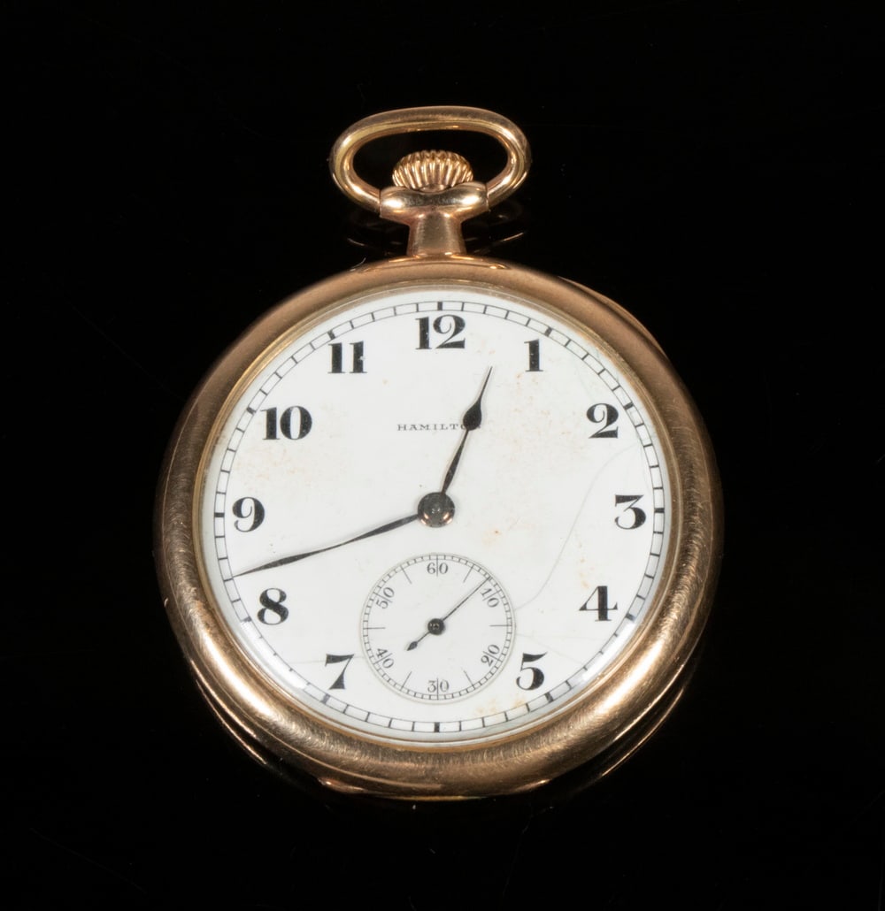 HAMILTON 910 GOLD FILLED POCKET WATCH (1 of 6)