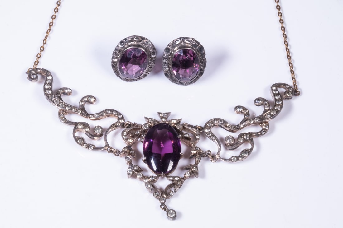 c. 1905 STERLING AND AMETHYST LAVALIER (1 of 4)
