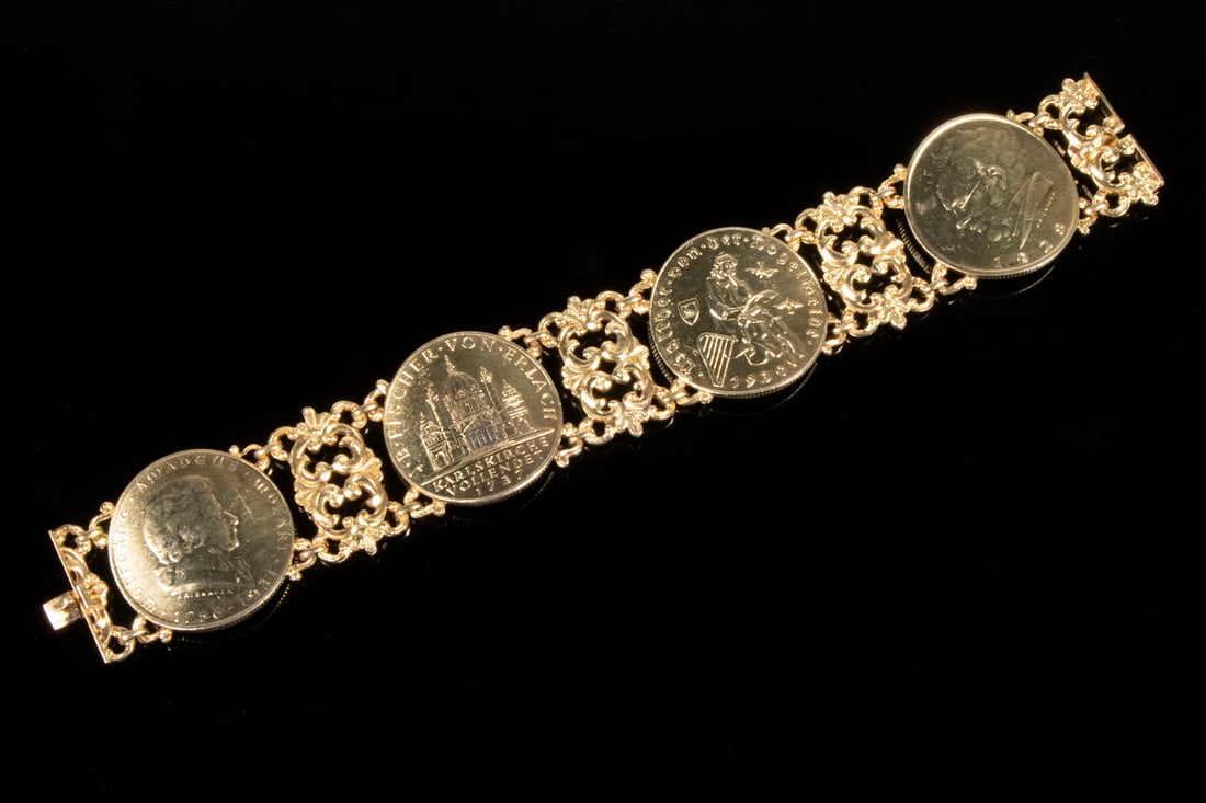 GILDED SILVER COIN BRACELET (1 of 4)