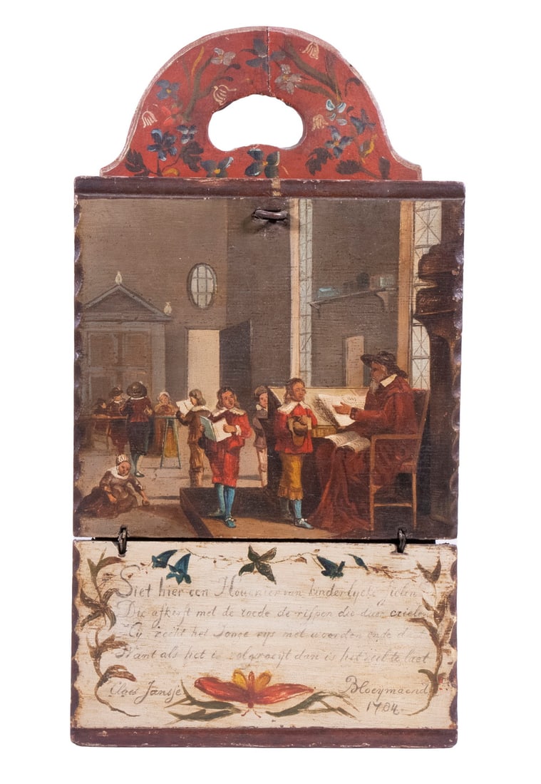 18TH C. DUTCH PAINTED OAK LETTER BOX (1 of 5)