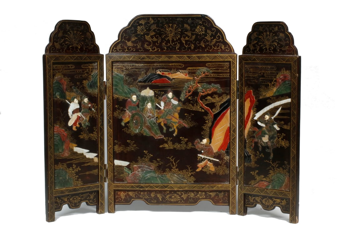 MINIATURE CHINESE COROMANDEL FOLDING SCREEN (1 of 6)