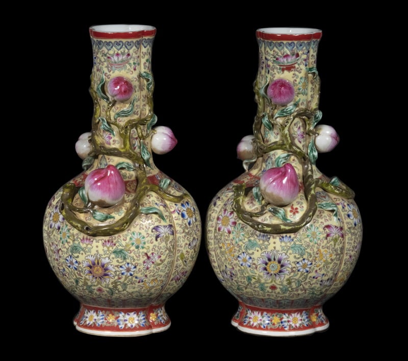 PR CHINESE PEACH VASES (1 of 4)