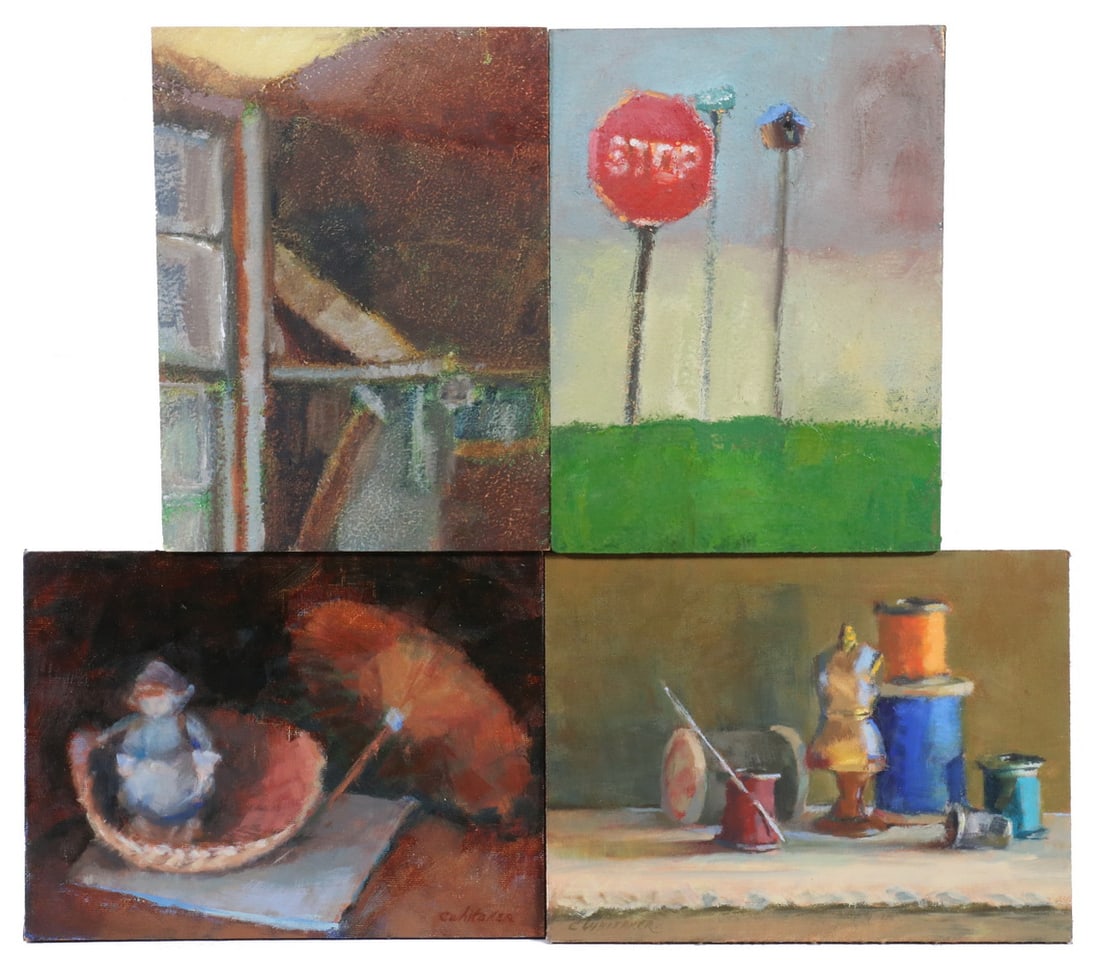 (4) CAROLYN WHITAKER (ME/CA,1949-2018) PAINTINGS (1 of 3)