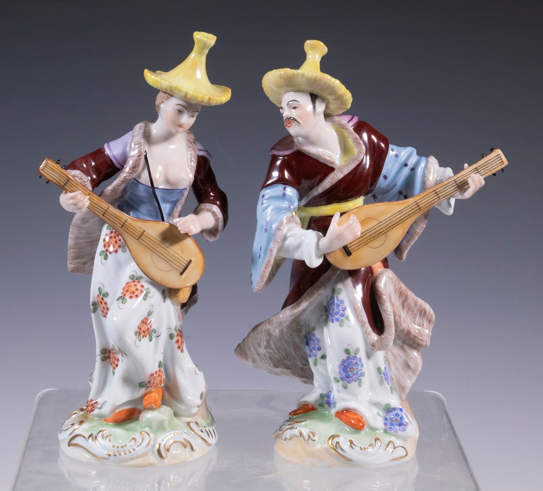 PR DRESDEN PORCELAIN MALABAR MUSICIAN FIGURINES (1 of 3)