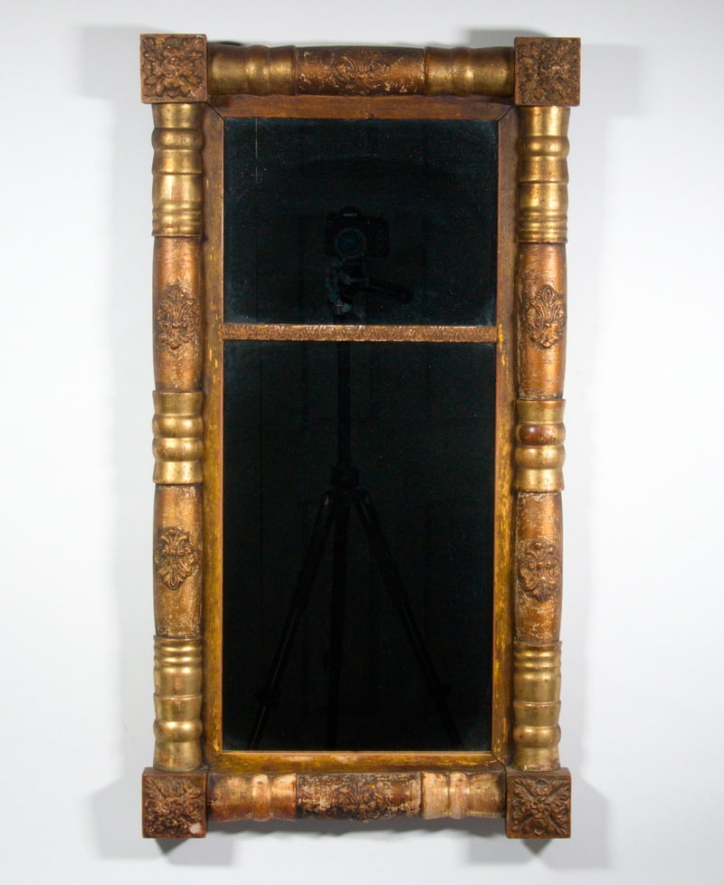 AMERICAN GILT EMPIRE SPLIT COLUMN MIRROR (1 of 2)