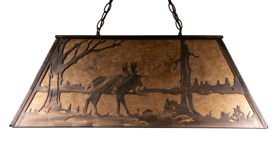 DINING TABLE OR POOL TABLE ARTS & CRAFTS STYLE HANGING LIGHT (1 of 4)