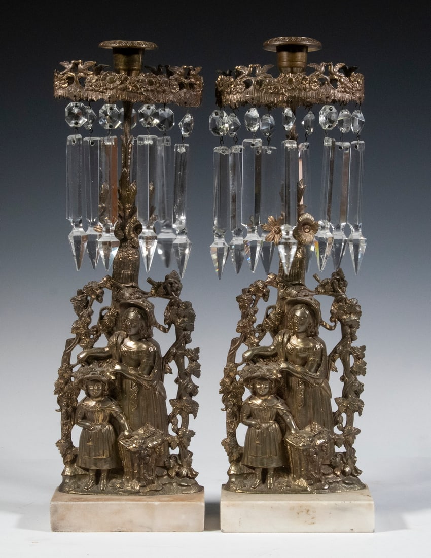 PAIR OF BRONZE FIGURAL GIRONDOLES (1 of 4)