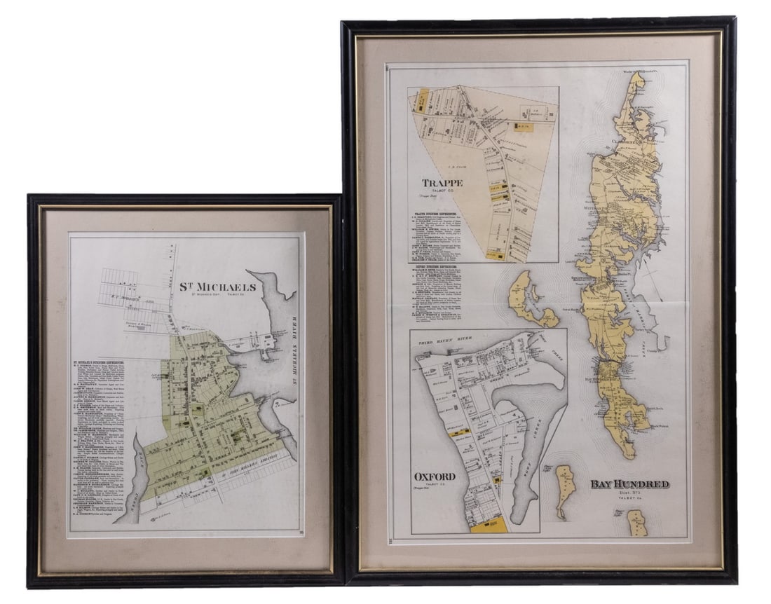 (2) FRAMED MAPS OF MARYLAND, CIRCA 1900 (1 of 3)