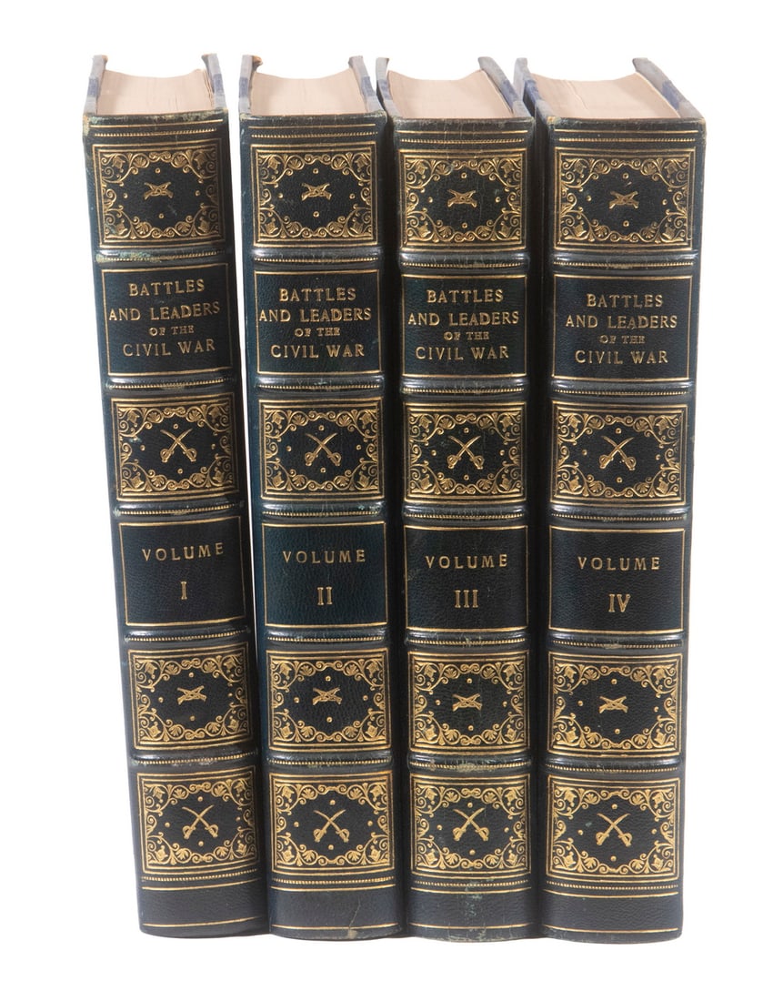 (4 VOL SET) CIVIL WAR HISTORY, FINE BINDING: Battles and Leaders of the Civil War: Being for the most part contributions by Union and Confederate Officers, edited by Robert Underwood Johnson and Clarence Buell Brown, of the Editorial Staff of "T
