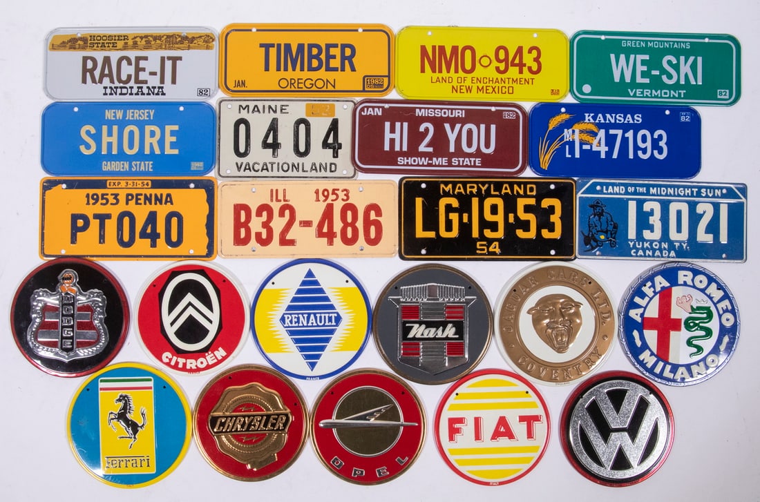 BICYCLE LICENSE PLATES & CAR MEDALLIONS (1 of 2)