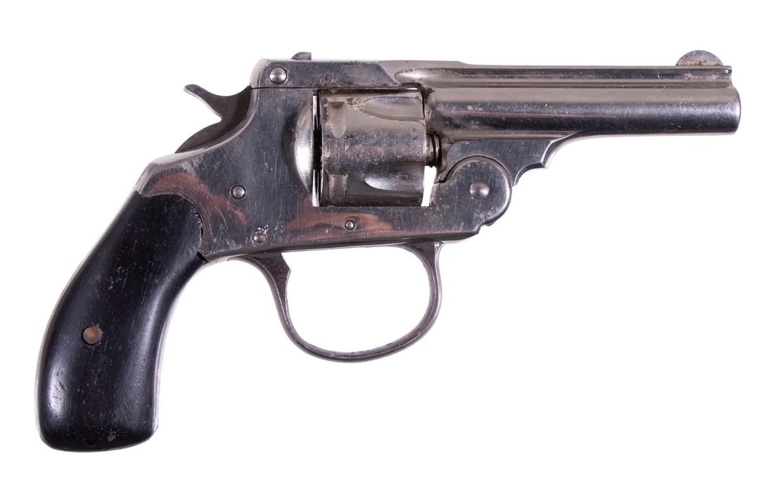IVER JOHNSON SAFETY REVOLVER, .38 S&W: A break-action DA/SA revolver made by Iver Johnson's Arm & Cycle Works. The piece is in partial and damaged condition with the trigger mechanism completely absent from the firearm. All other component