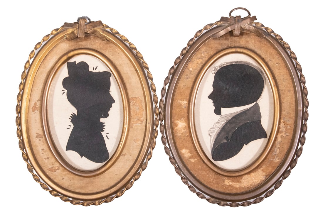 PAIR OF AMERICAN MINIATURE SILHOUETTES (1 of 2)