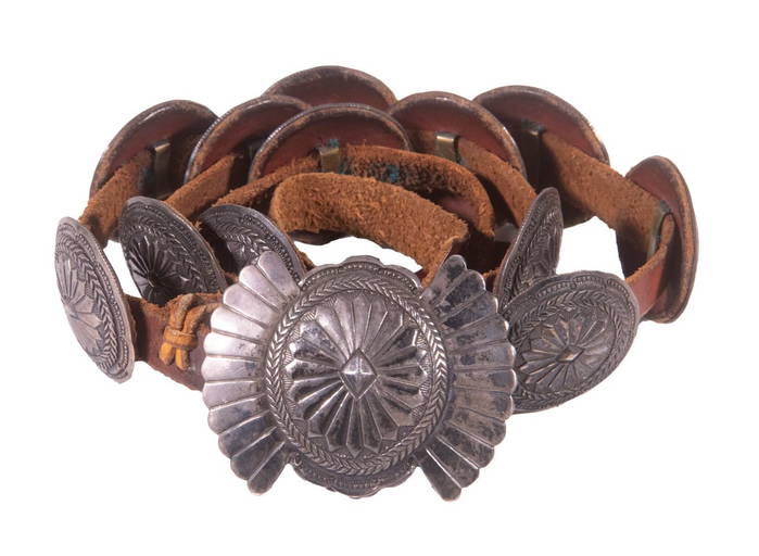 512 Gram Heavy Vintage Native American Navajo Sterling Silver Concho Belt Old 512 Gram Heavy Vintage Native American Navajo Sterling Silver Concho Belt Old
