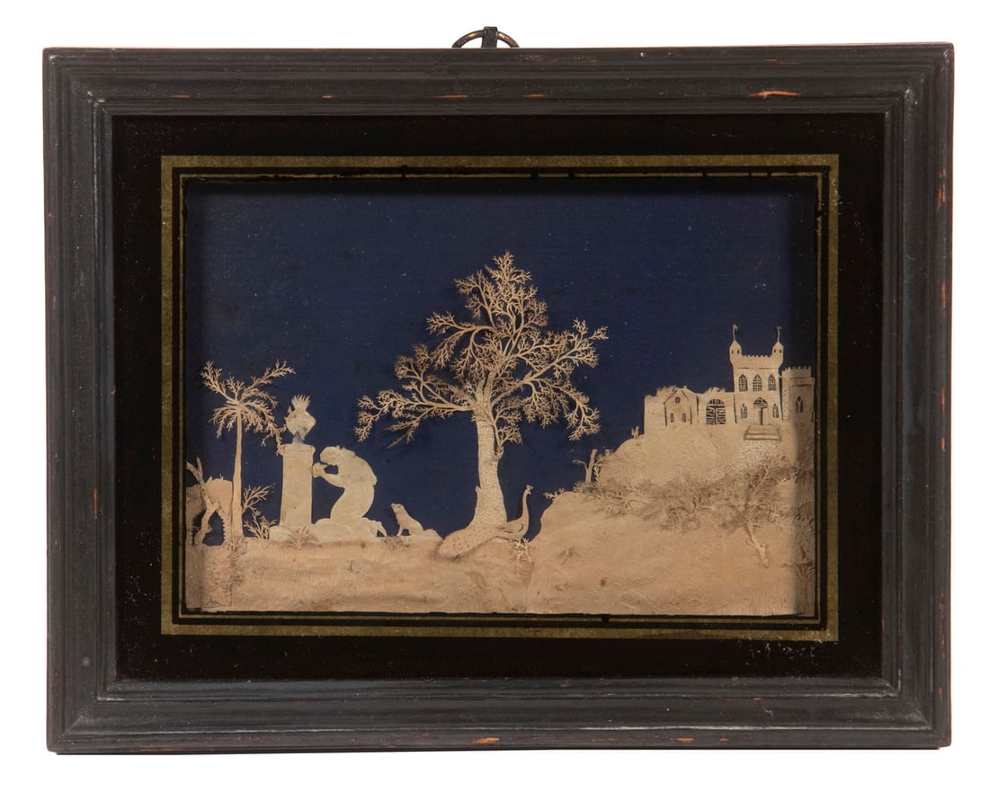 FINE 18TH C. ENGLISH SCISSOR CUT PAPER PANEL (1 of 3)