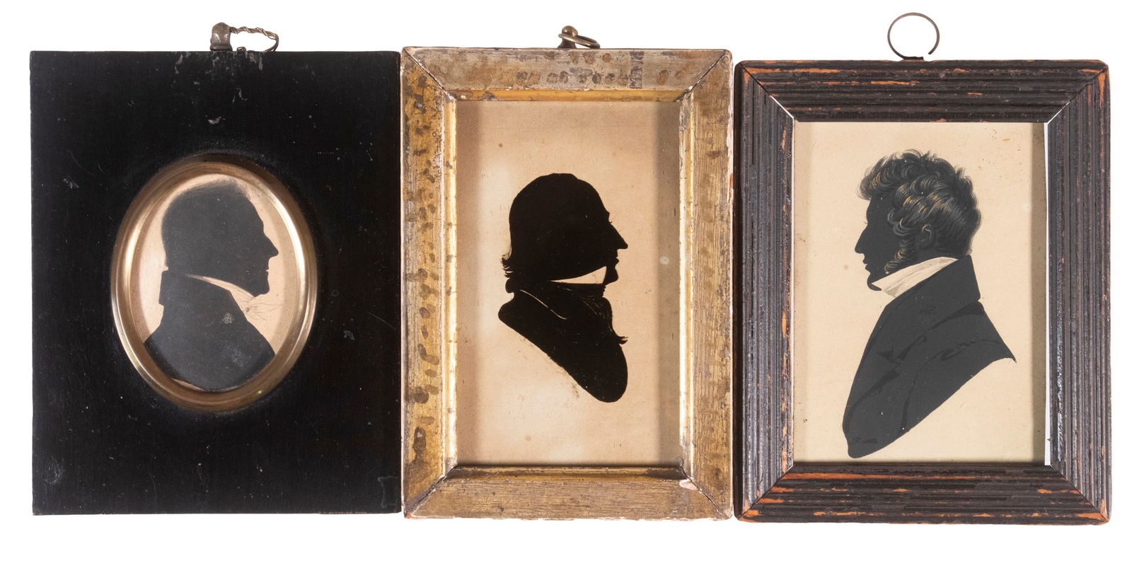 (3) BRITISH MINIATURE SILHOUETTE PORTRAITS OF MIDDLE AGED MEN (1 of 5)