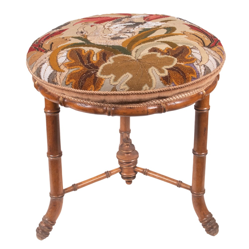 ENGLISH FAUX BAMBOO STOOL (1 of 3)
