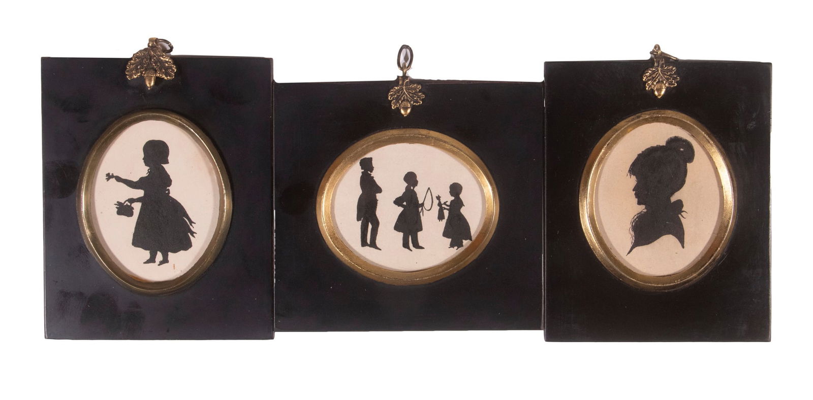 (3) EARLY 19TH C. BRITISH INK MINIATURE SILHOUETTES OF CHILDREN (1 of 5)