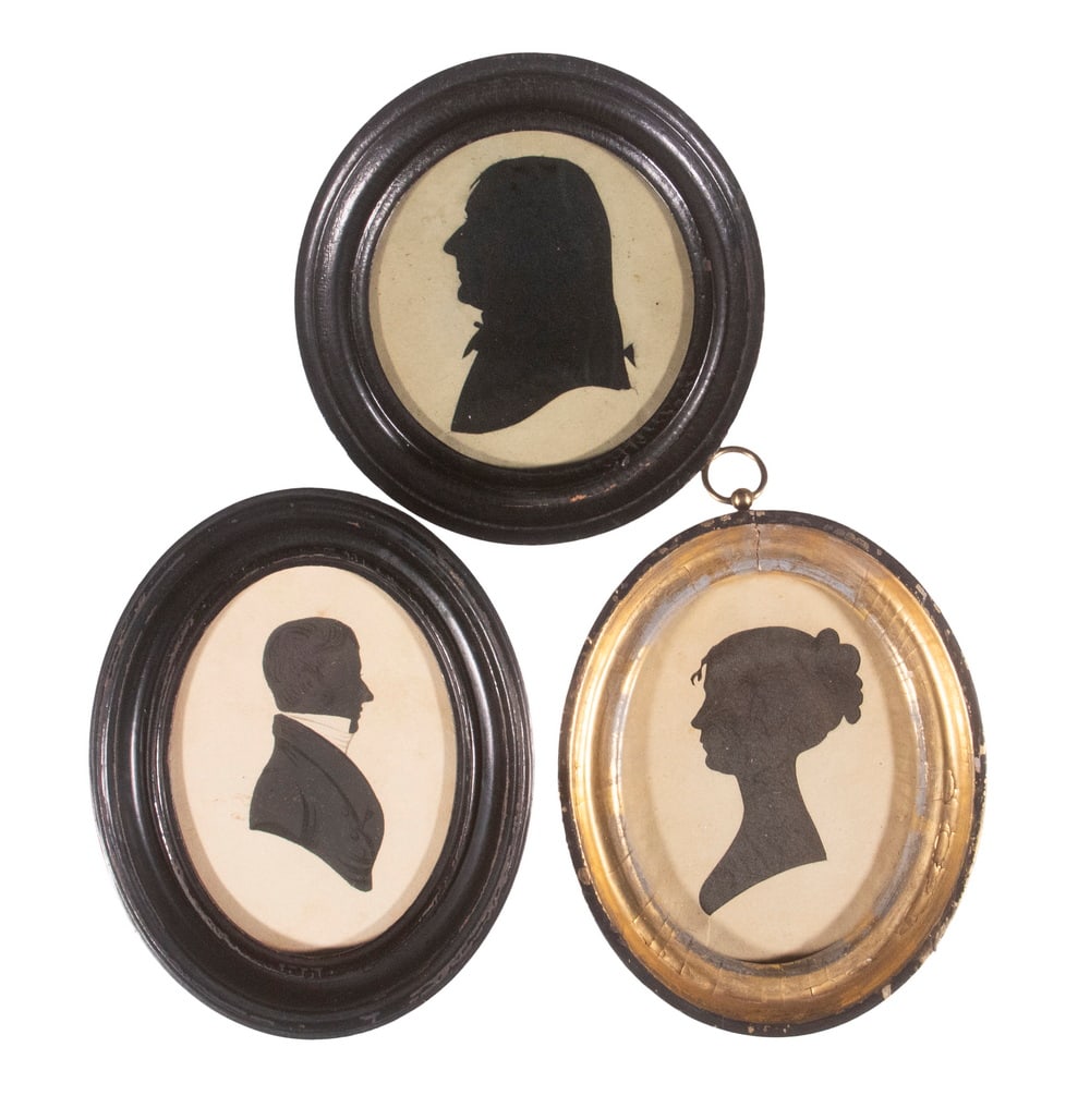 (3) MINIATURE SILHOUETTE PORTRAITS OF MEMBERS OF THE ILSLEY FAMILY OF PORTLAND, MASS. (MAINE) (1 of 7)