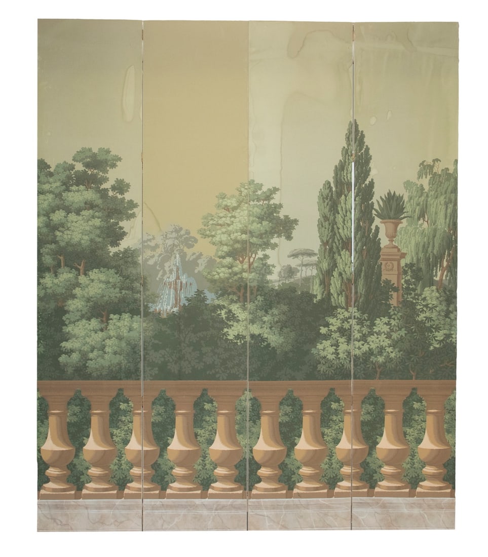 4-PANEL TALL PAINTED FOLDING SCREEN (1 of 4)