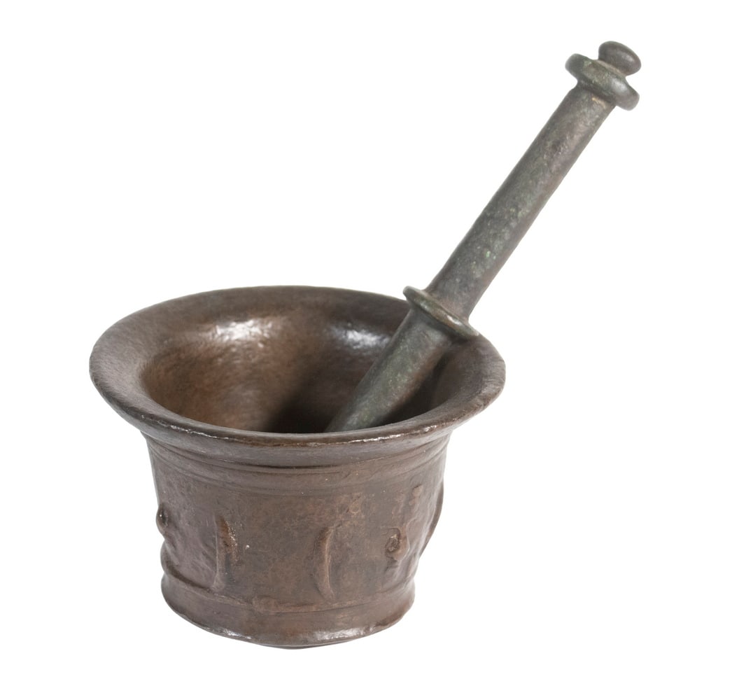 15TH-16TH C BRONZE MORTAR AND PESTLE (1 of 6)
