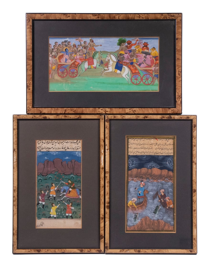 (2) EARLY MUGHAL PAINTINGS & (1) HINDU (1 of 4)