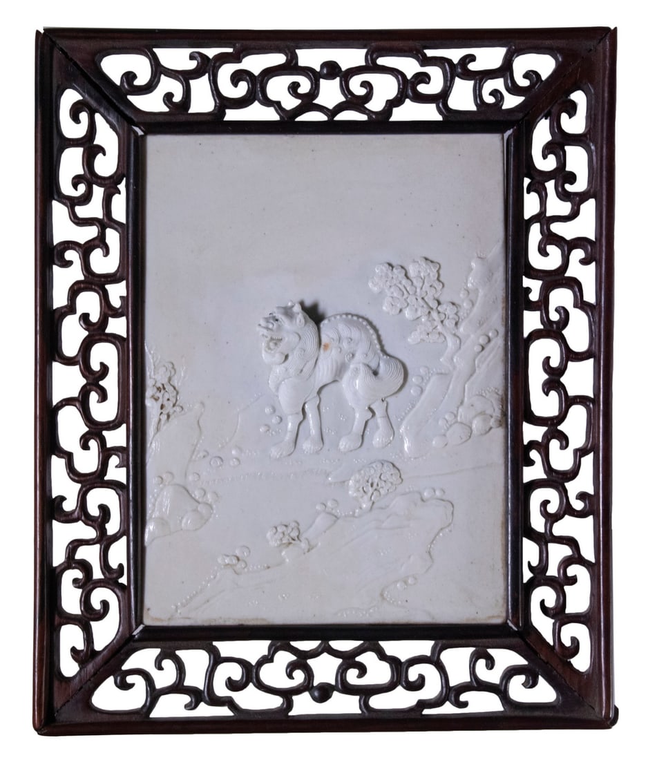 CHINESE WHITE BISCUIT PORCELAIN PLAQUE (1 of 3)