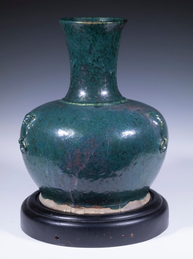 CHINESE GLAZED STONEWARE VASE (1 of 4)