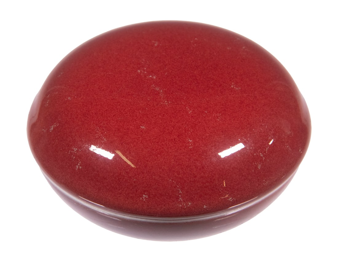 CHINESE OXBLOOD GLAZED COVERED BOX (1 of 3)