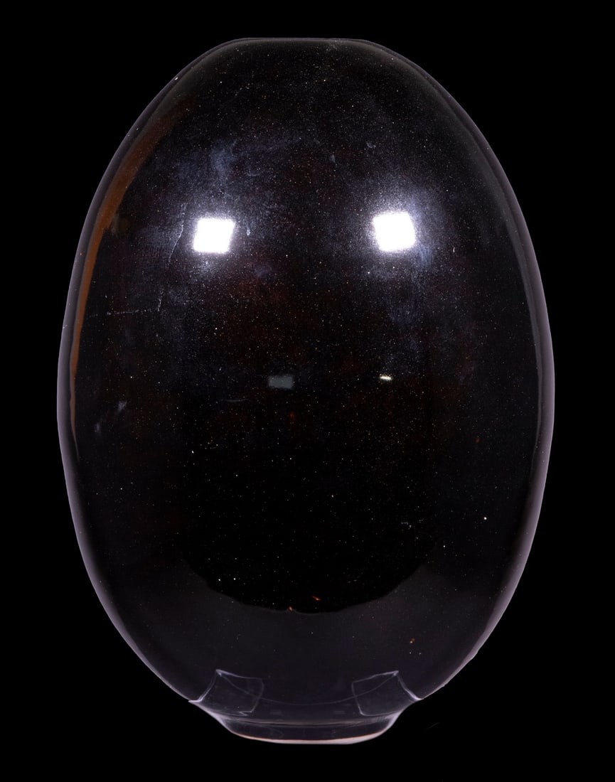 BROTHER THOMAS BEZANSON (CANADA/VT, 1929-2007): Ovoid Porcelain Vase, with black olive vase, ca. 1970s, signed on base with artist's cipher and "Benedictine Monks", Weston, Vermont", crafted while Brother Thomas was a member of the Weston Priory mo