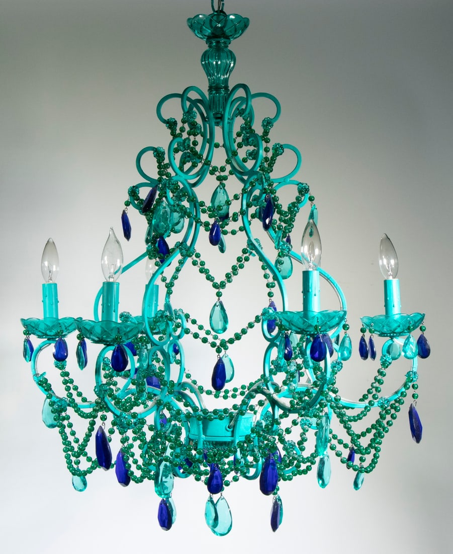 MULTI-COLORED CRYSTAL CHANDELIER (1 of 1)
