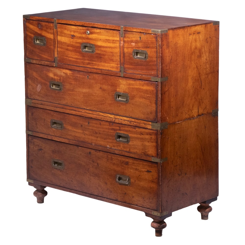 ENGLISH CAMPAIGN CHEST WITH FITTED DESK (1 of 8)