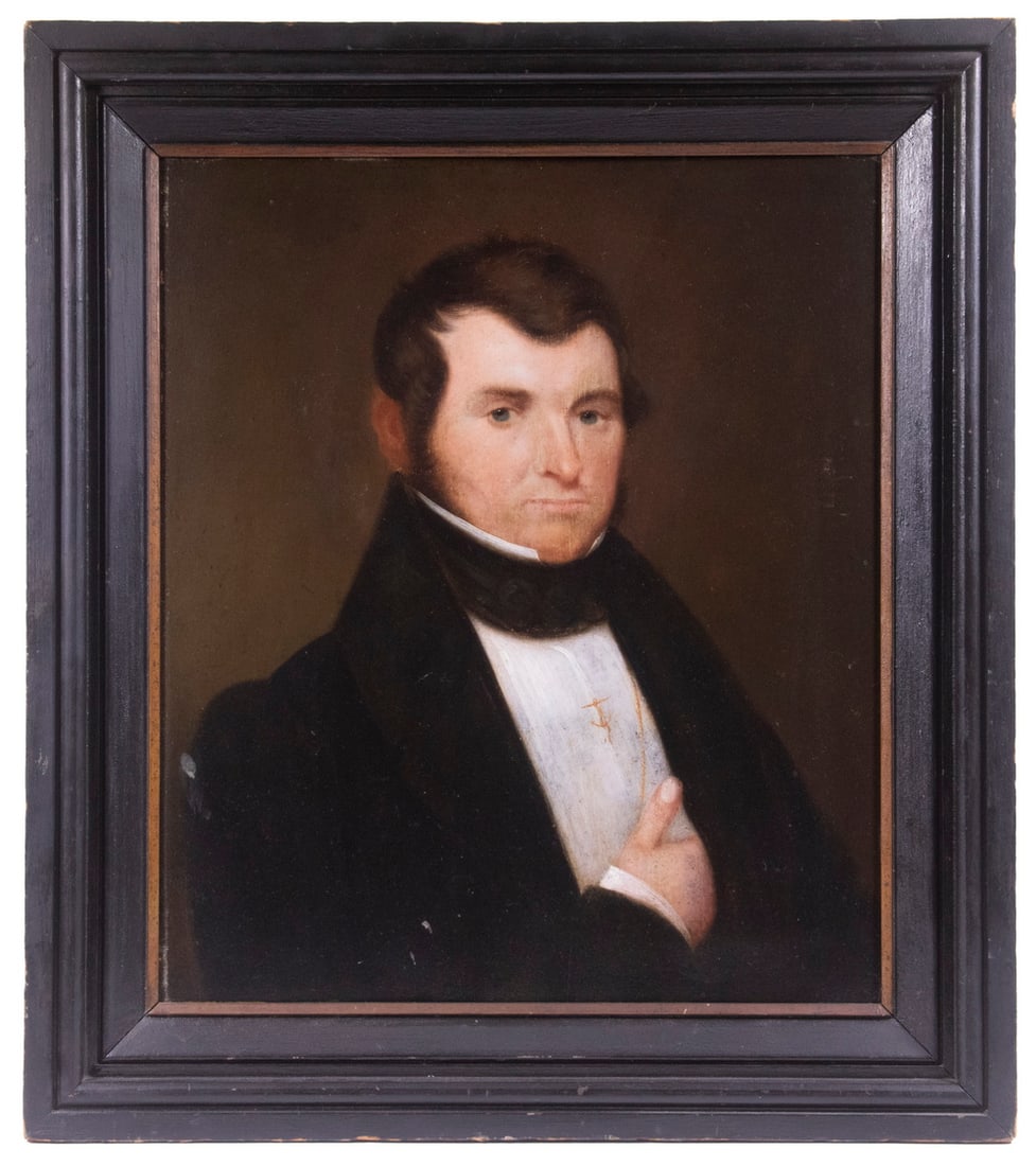 EARLY 19TH C. AMERICAN SHIP CAPTAIN'S PORTRAIT, CAPT ANTHONY MORSE OF BRUNSWICK, MAINE, W/ EARLY RAI (1 of 6)
