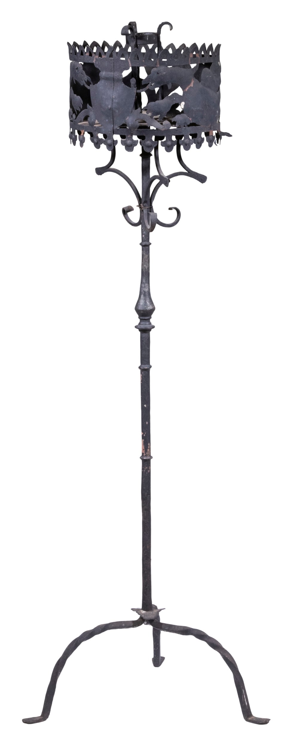 18TH C. IRON CANDLE TORCHIERE (1 of 2)