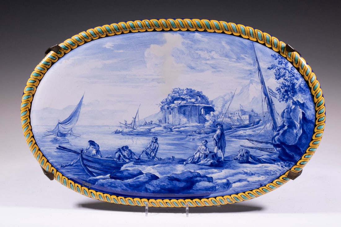 CONTINENTAL OVAL PICTORIAL CERAMIC PLAQUE (1 of 3)