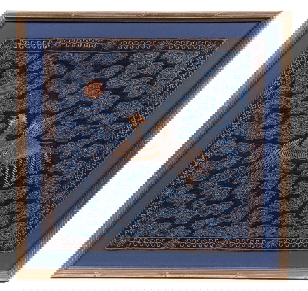 CHINESE EMBROIDERED SILK RANK BADGE (1 of 2)