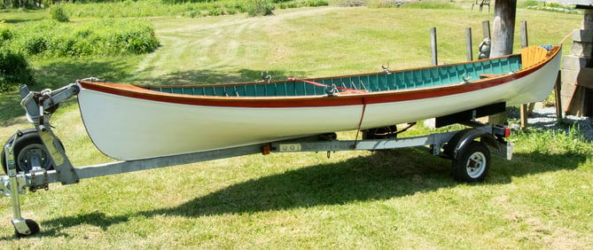 1920'S ERA FISHING GUIDE BOAT AND TRAILER