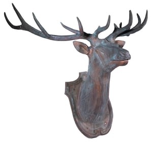 LIFE SIZED EXTERIOR COPPER ELK'S HEAD