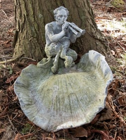 19TH C NEOCLASSICAL LEAD BIRDBATH