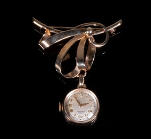GIRARD PERREGAUX RETRO GOLD PENDANT/BROOCH WATCH