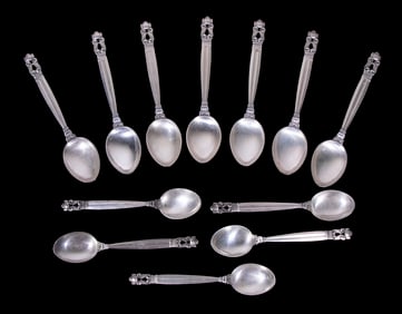 GEORG JENSEN STERLING "ACORN" SPOONS