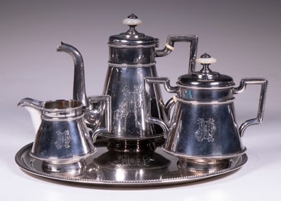 19TH C. RUSSIAN SILVER TEA SERVICE