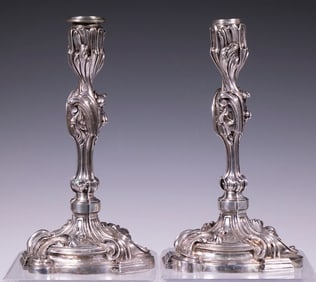PR SILVER CANDLESTICKS BY LOUIS WERNER, BERLIN