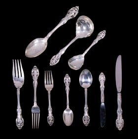 (80 PCS) GORHAM "LA SCALA" STERLING FLATWARE