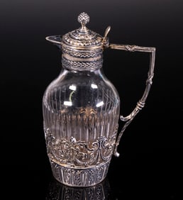 GERMAN SILVER MOUNTED CRYSTAL CRUET