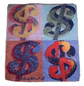 ANDY WARHOL THROW RUG, 32" x 34"
