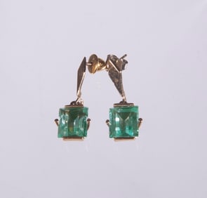 PR GOLD & EMERALD EARRINGS