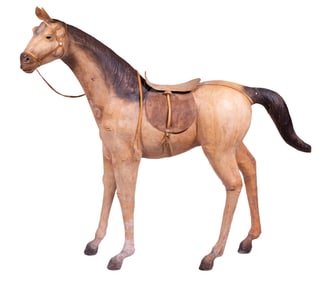 LEATHER SCULPTURE OF A HORSE